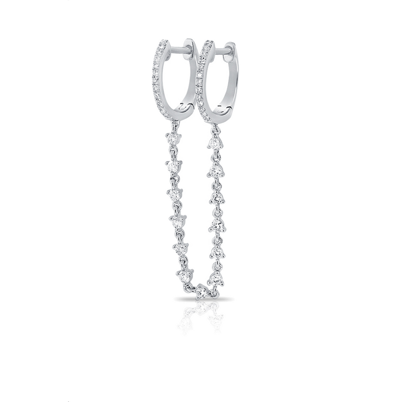Diamond Chained Hera Hoops - Diamond Earring - Ear Stylist by Jo Nayor