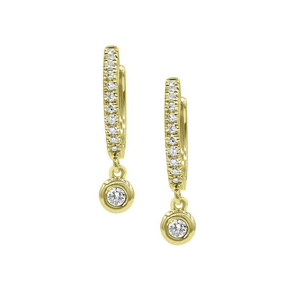 Diamond Drop Huggie - Designer Earrings - The EarStylist by Jo Nayor 