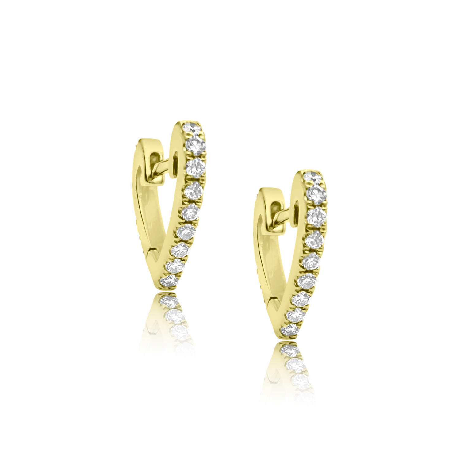 Diamond Heart-Shaped Hoops - Designer Earring - EarStylist by Jo Nayor