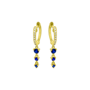 Diamond & Sapphire Drop Huggies - Earrings - Ear Stylist by Jo Nayor