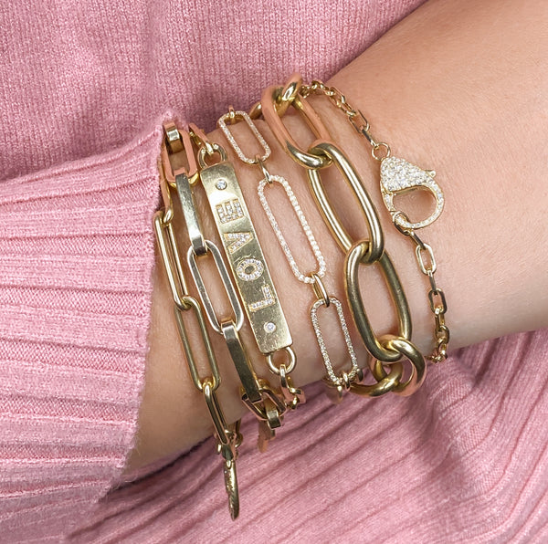 Diamond Clasp Link Bracelet  - Designer Bracelet - Jo Nayor Designs