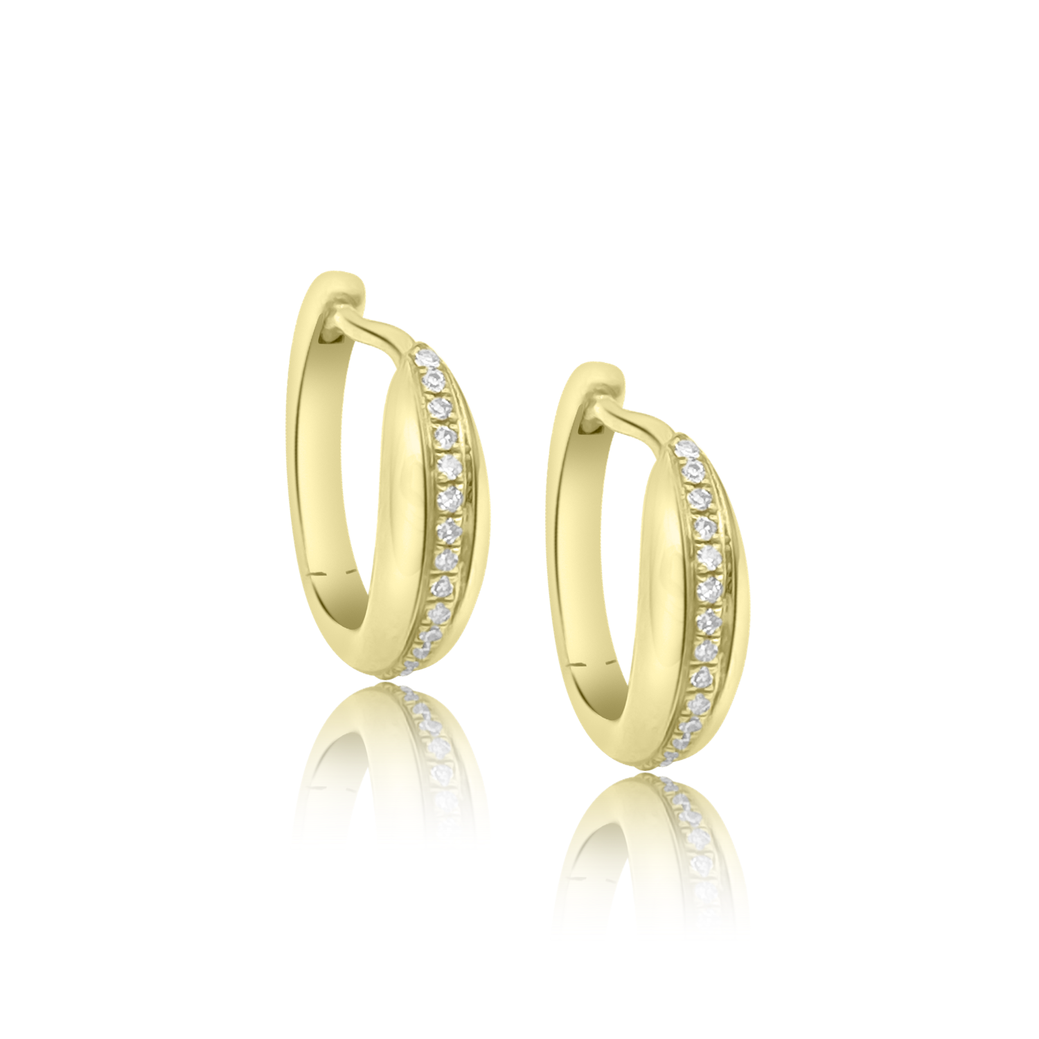 Diamond Seamed Hoops - Designer Earrings - The Ear Stylist by Jo Nayor