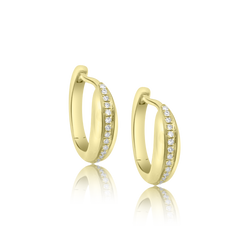 Diamond Seamed Hoops - Designer Earrings - The Ear Stylist by Jo Nayor