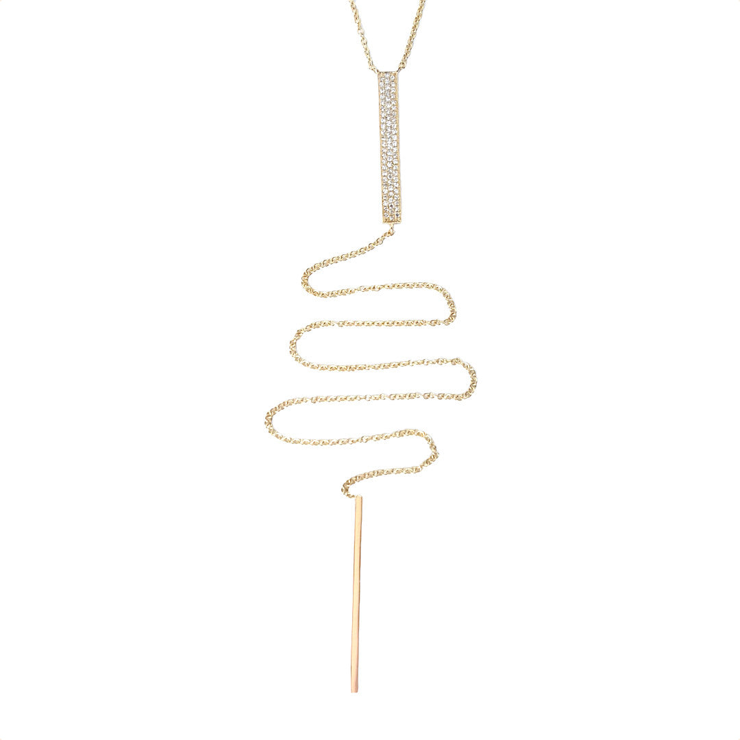 Diamond Bar Lariat Necklace - The Ear Stylist by Jo Nayor