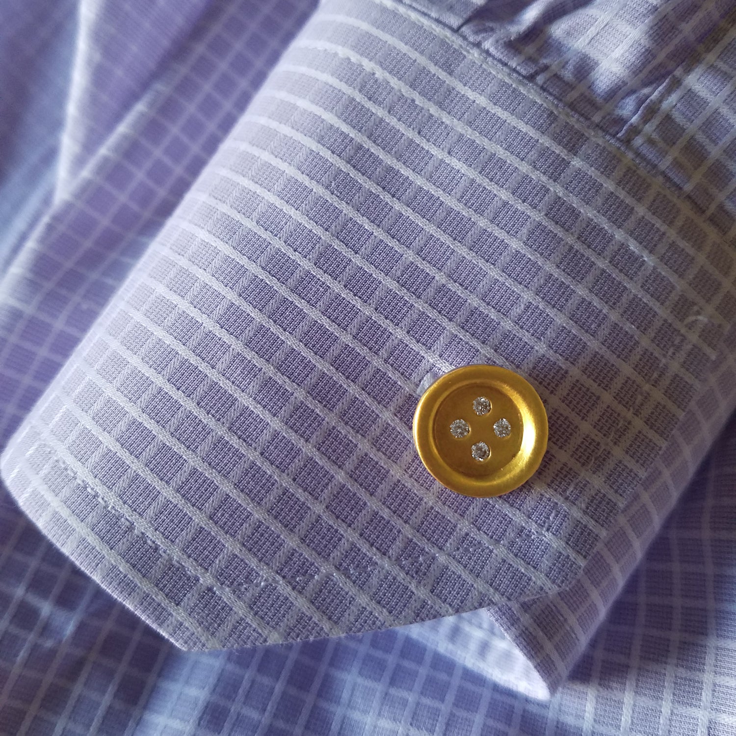 Diamond Button Cufflinks - The Ear Stylist by Jo Nayor