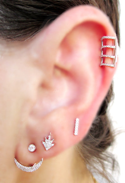 Diamond Crescent Jacket and Post Earring - The Ear Stylist by Jo Nayor
