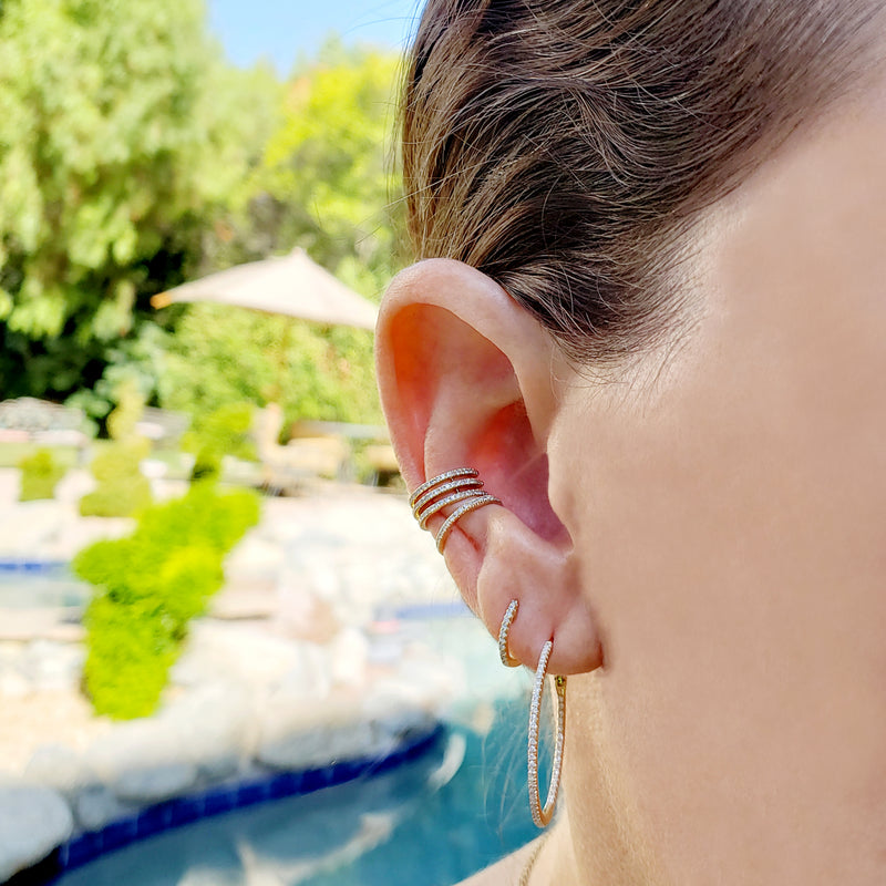 Classic 1" Diamond Hoop Earrings - The Ear Stylist by Jo Nayor