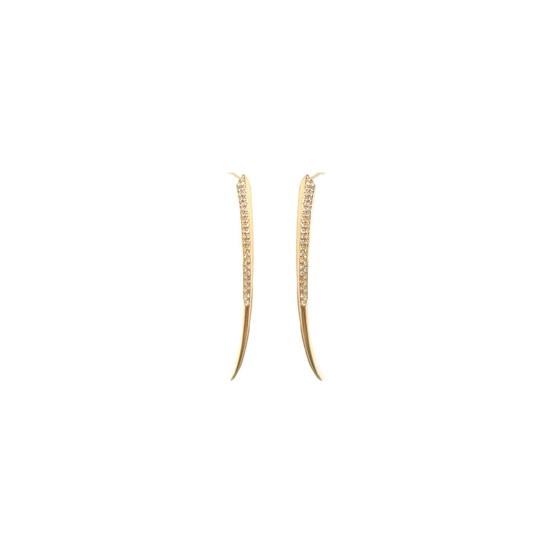 14K Gold & Pave Diamond Tusk Post Earrings - The Ear Stylist by Jo Nayor