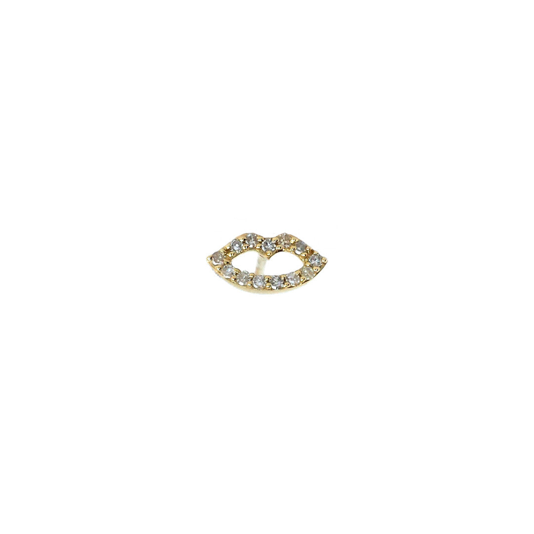 Diamond Open Lips Post Earring - The Ear Stylist by Jo Nayor
