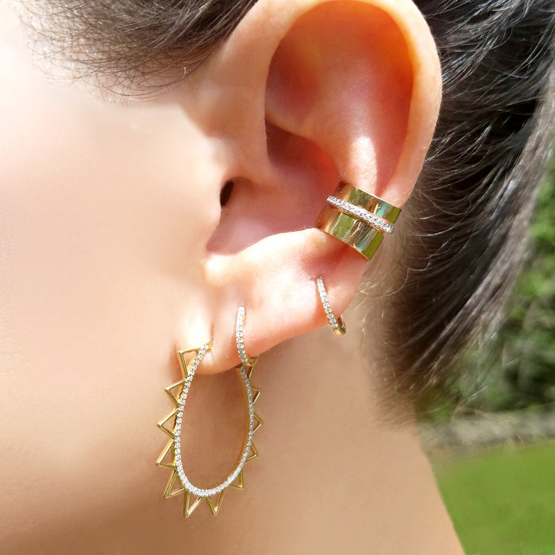 Diamond Sol Hoop Earrings - The Ear Stylist by Jo Nayor