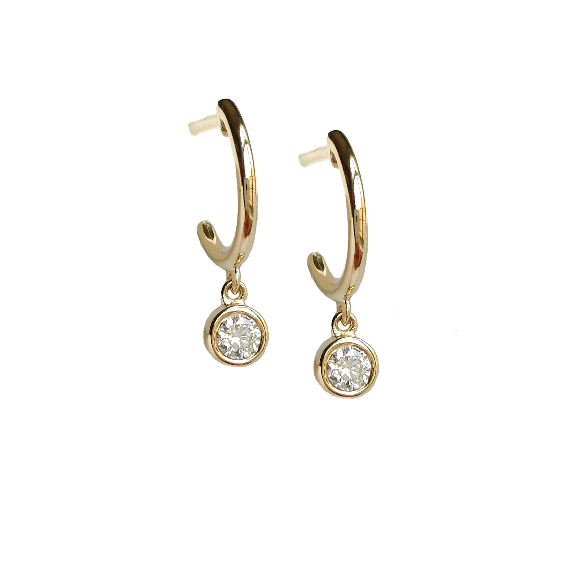 Dangling Diamond Mini Hoop Earrings - The Ear Stylist by Jo Nayor