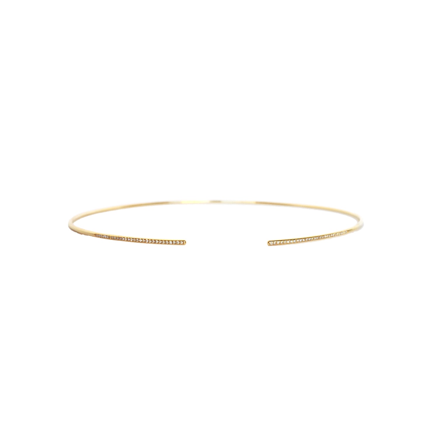 Wire Choker Necklace with Pave Diamond Tips - The Ear Stylist by Jo Nayor
