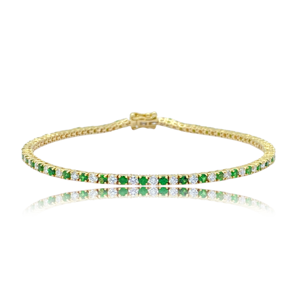 Diamond & Tsavorite Tennis Bracelet - Bracelets - Jo Nayor Designs