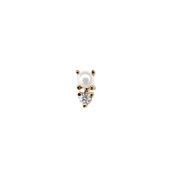 Diamond and Pearl Duo - Designer Earrings - The EarStylist by Jo Nayor 