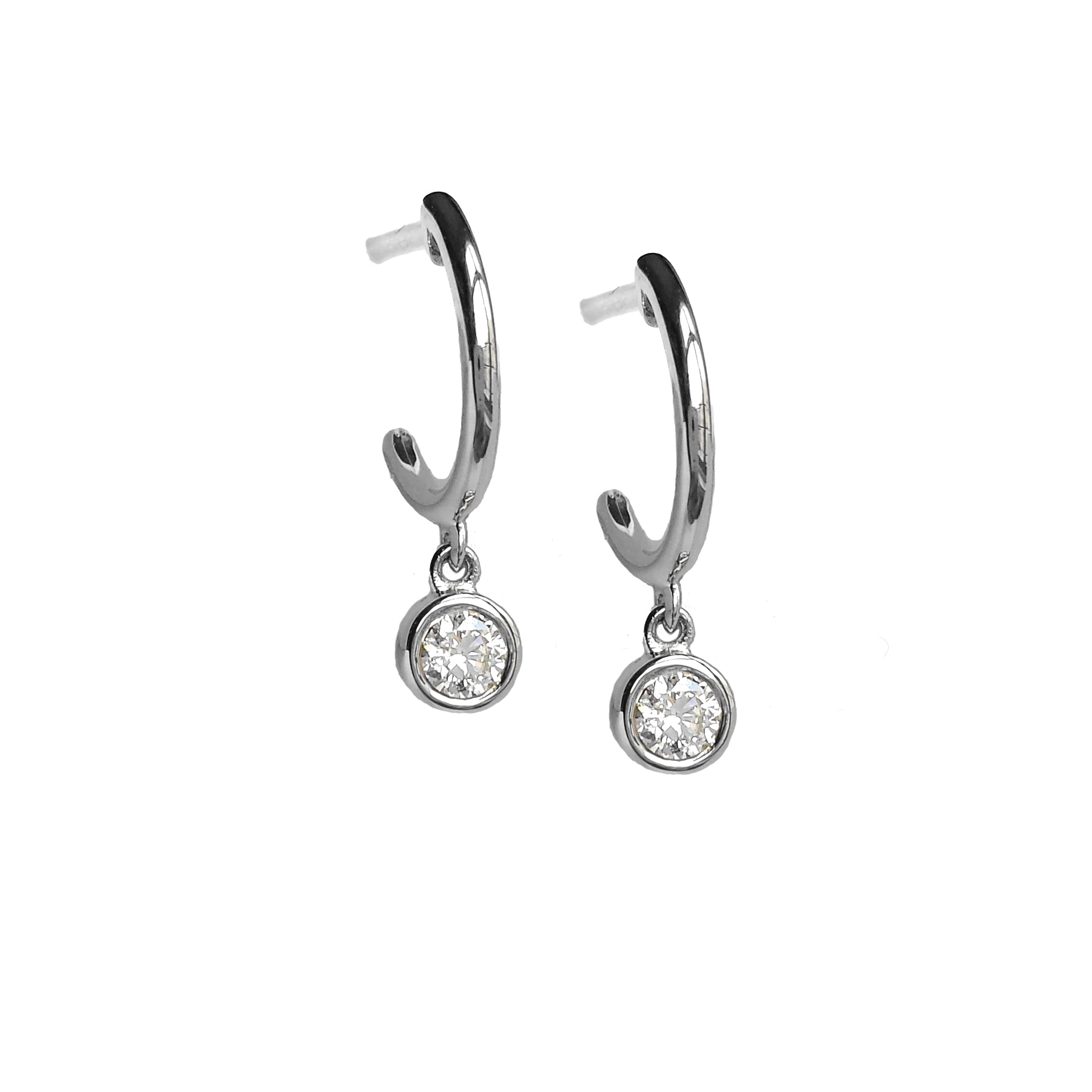 Dangling Diamond Mini Hoop Earrings - The Ear Stylist by Jo Nayor
