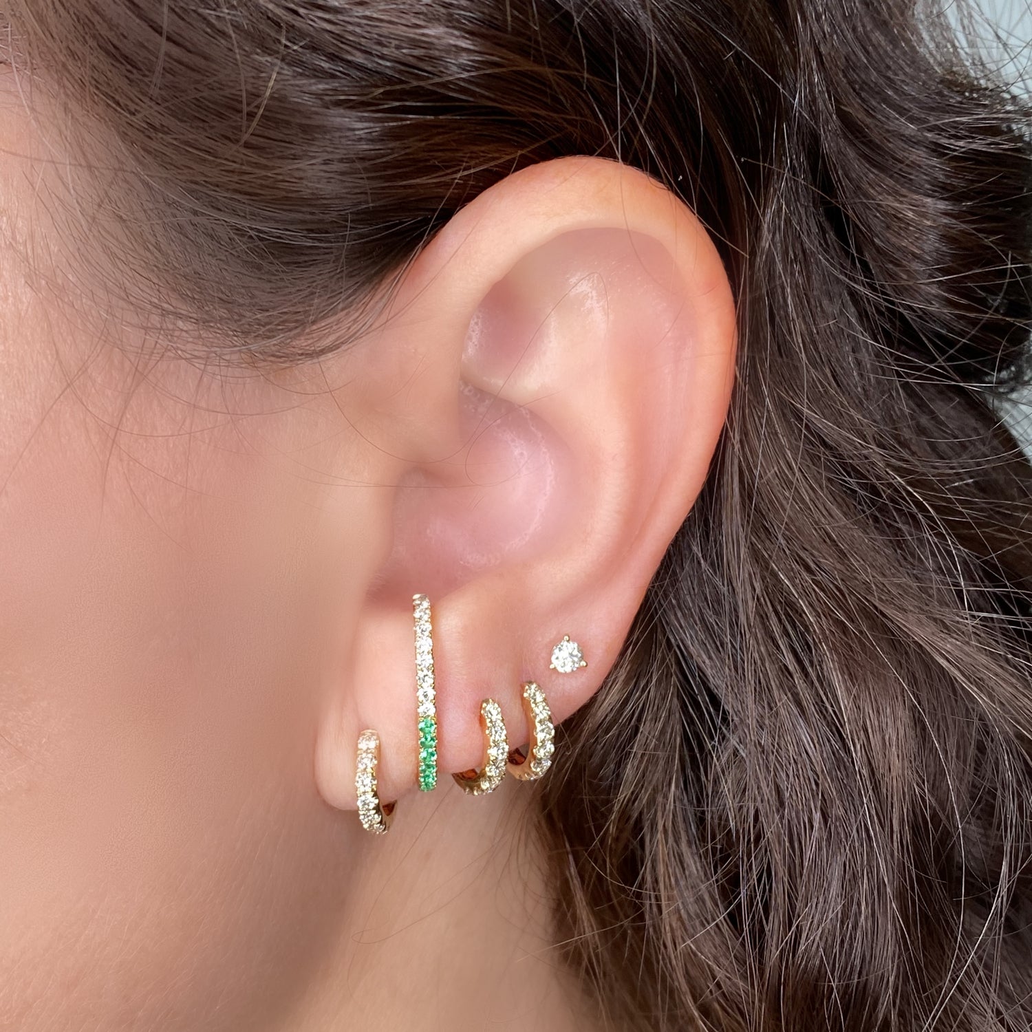 Diamond & Emerald Ear Band