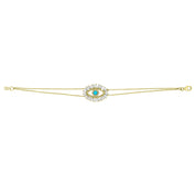 Diamond and Turquoise Evil Eye Bracelet - The Ear Stylist by Jo Nayor