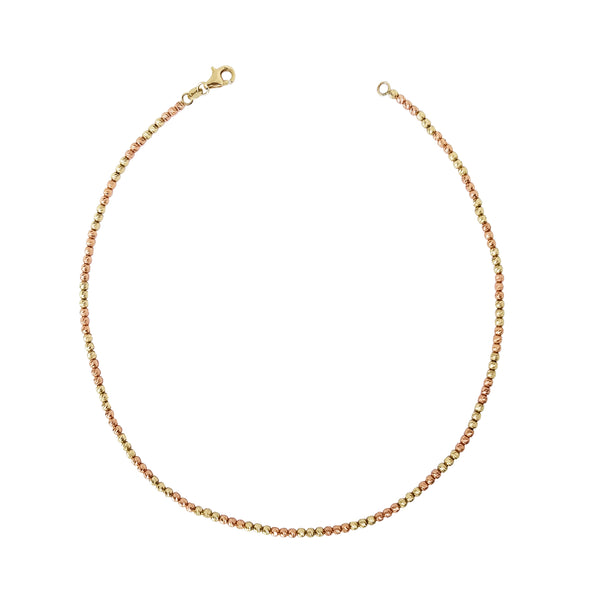 14K Gold Disco Bead Choker Necklace - The Ear Stylist by Jo Nayor