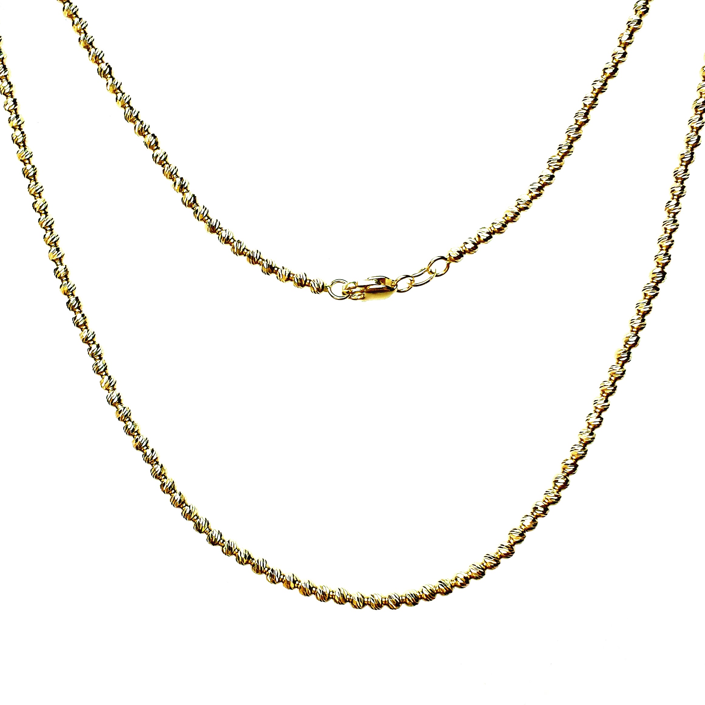 Solid 14K Gold Disco Bead Necklace - The Ear Stylist by Jo Nayor