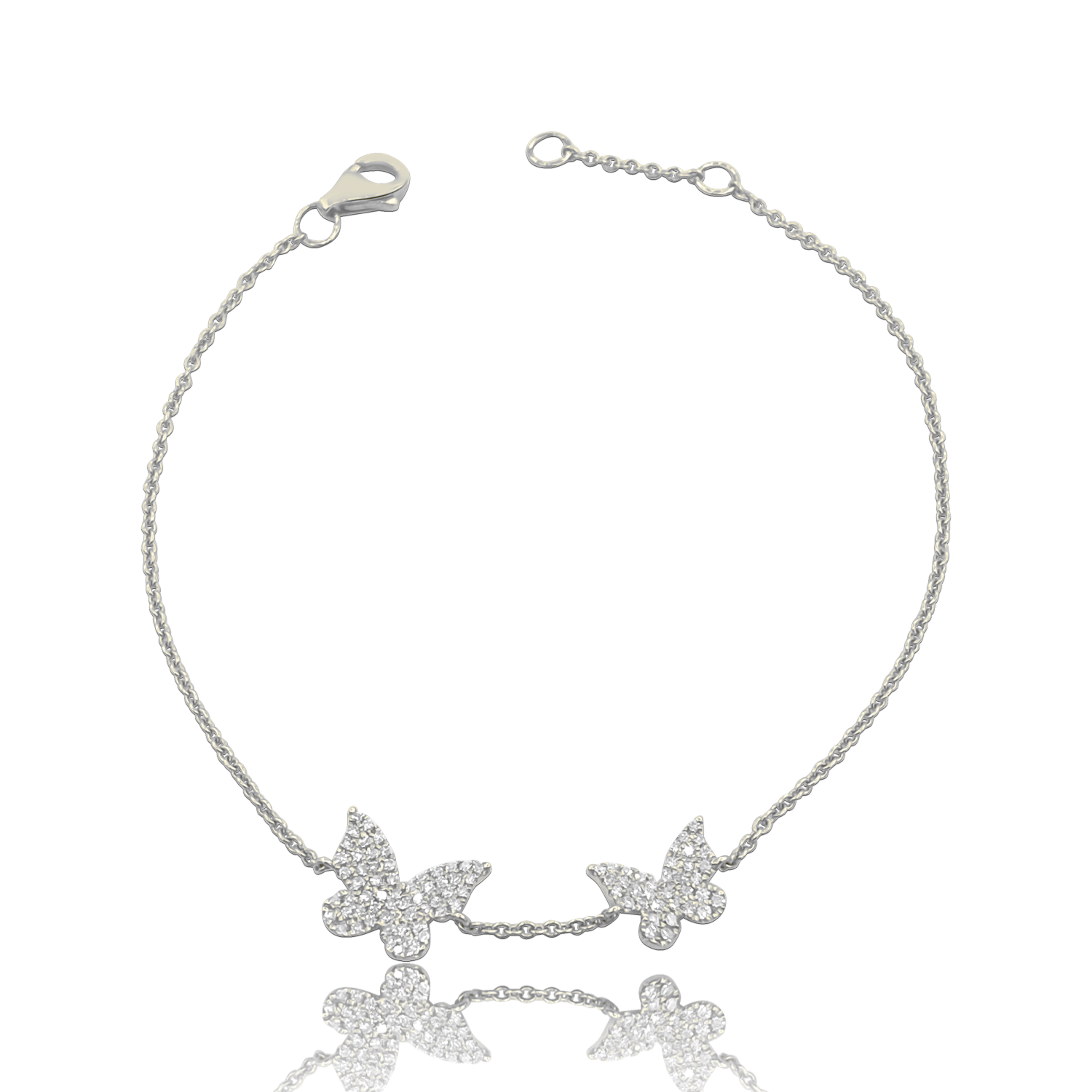 Diamond Butterfly Duo Bracelet- Designer Bracelet - Jo Nayor Designs