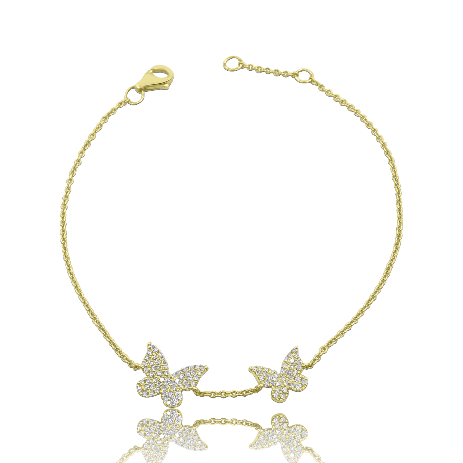 Diamond Butterfly Duo Bracelet- Designer Bracelet - Jo Nayor Designs