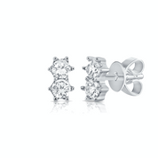 Double Diamond Prong Stud - Gold Earrings - The EarStylist by Jo Nayor