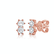 Double Diamond Prong Stud - Gold Earrings - The EarStylist by Jo Nayor