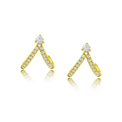 Double J Hook Diamond Earrings - Designer Earrings - The EarStylist