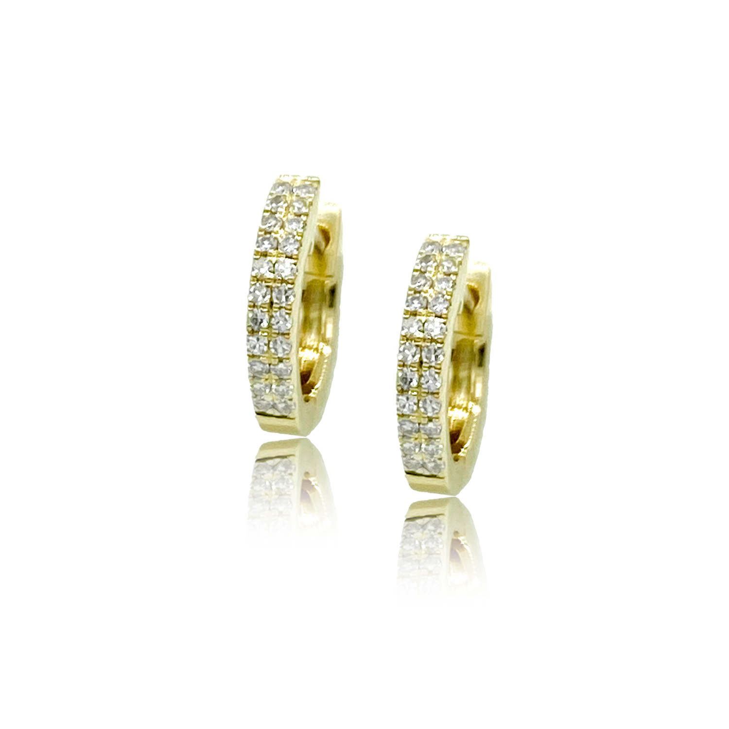 Double Row Diamond Huggies - Designer Earrings - The EarStylist