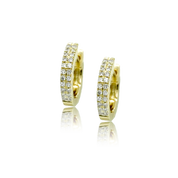 Double Row Diamond Huggies - Designer Earrings - The EarStylist