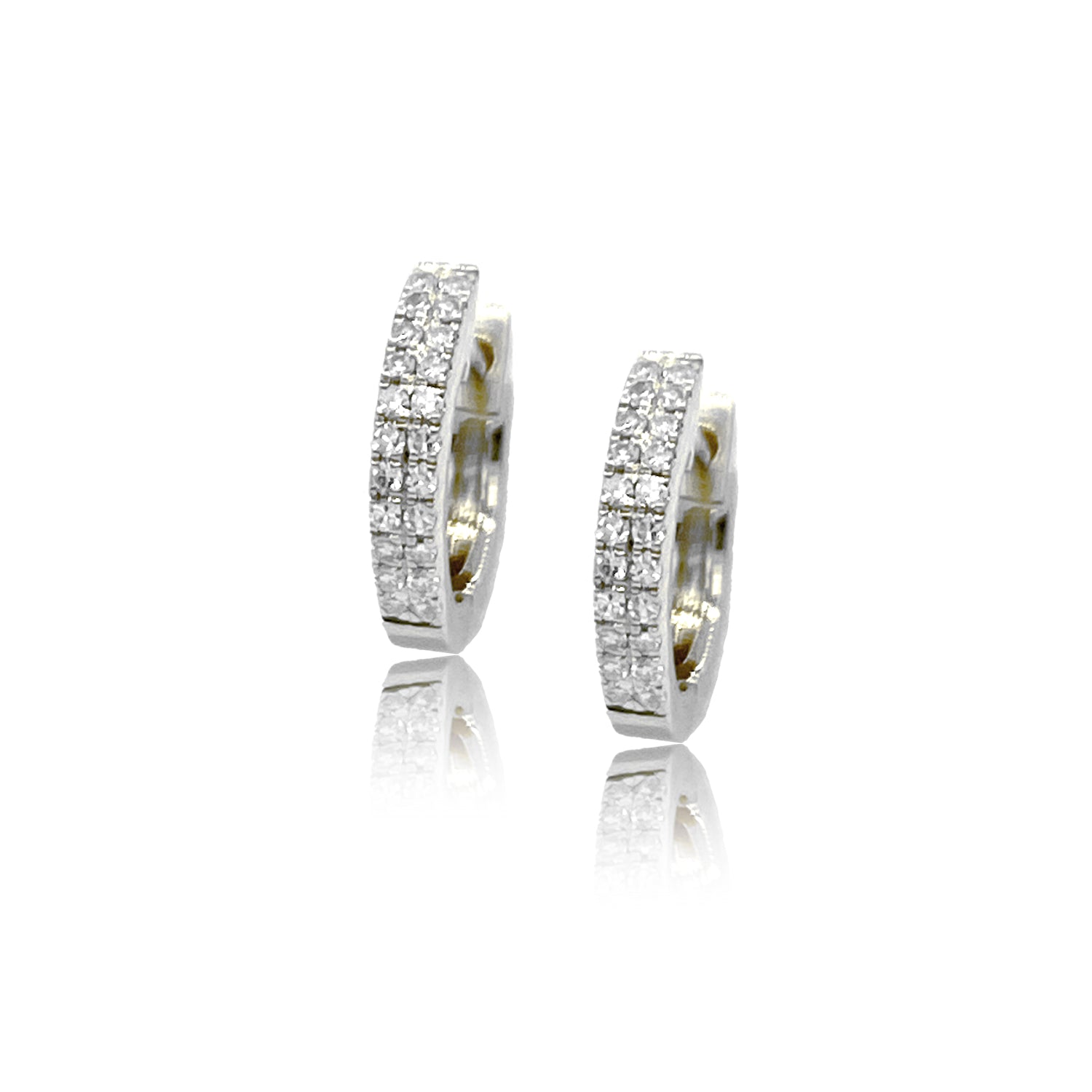 Double Row Diamond Huggies - Designer Earrings - The EarStylist