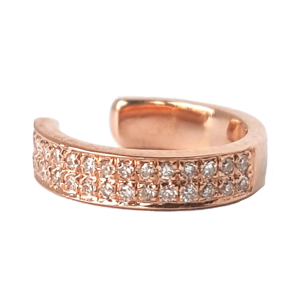 Half Double Row Diamond & Gold Ear Cuff - The Ear Stylist by Jo Nayor