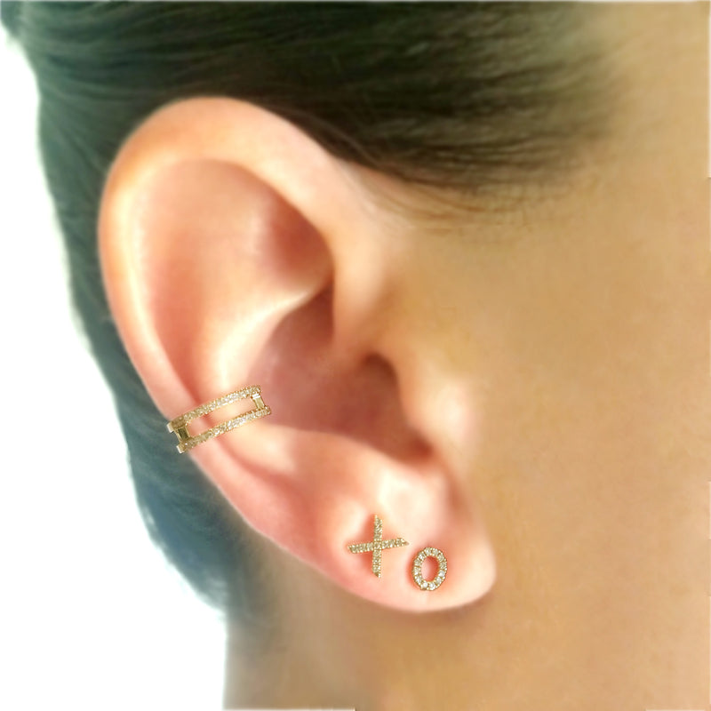 Two Layer Diamond & Gold Ear Cuff - The Ear Stylist by Jo Nayor