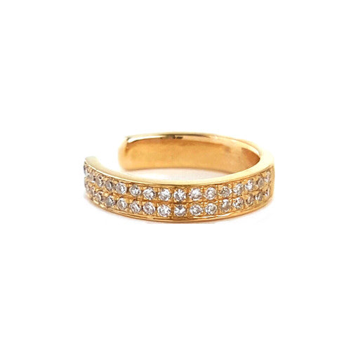 Half Double Row Diamond & Gold Ear Cuff - The Ear Stylist by Jo Nayor