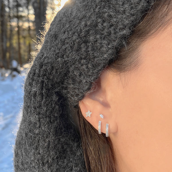 Double Row Diamond Huggies - Designer Earrings - The EarStylist
