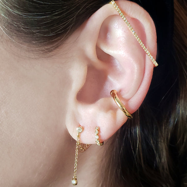 Diamond Ear Bar - Designer Earrings - The EarStylist by Jo Nayor 
