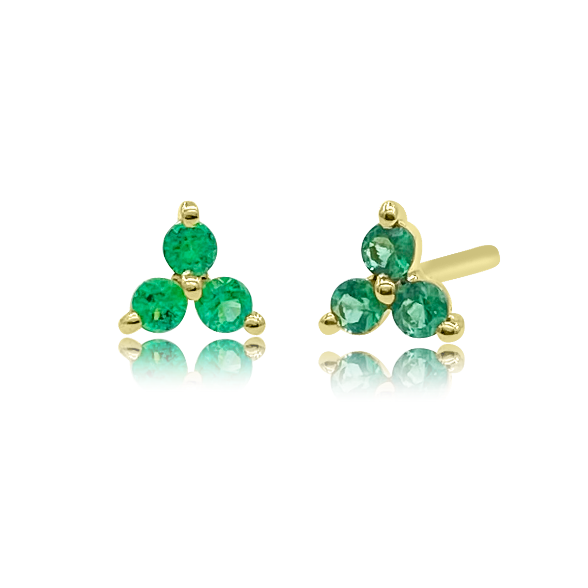 Emerald Trinity Post Earring - Designer Earrings - The Ear Stylist