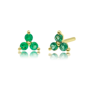 Emerald Trinity Post Earring - Designer Earrings - The Ear Stylist