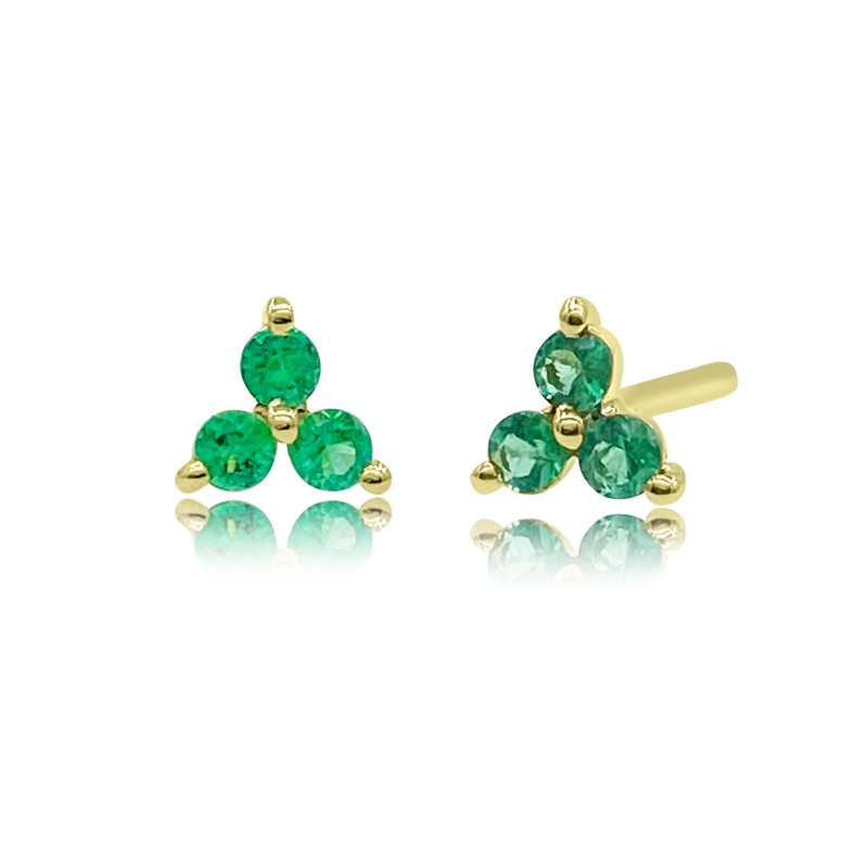 Emerald Trinity Post Earring - Designer Earrings - The Ear Stylist