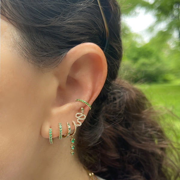 Green Garnet Ear Cuff- Designer Earrings - The EarStylist by Jo Nayor