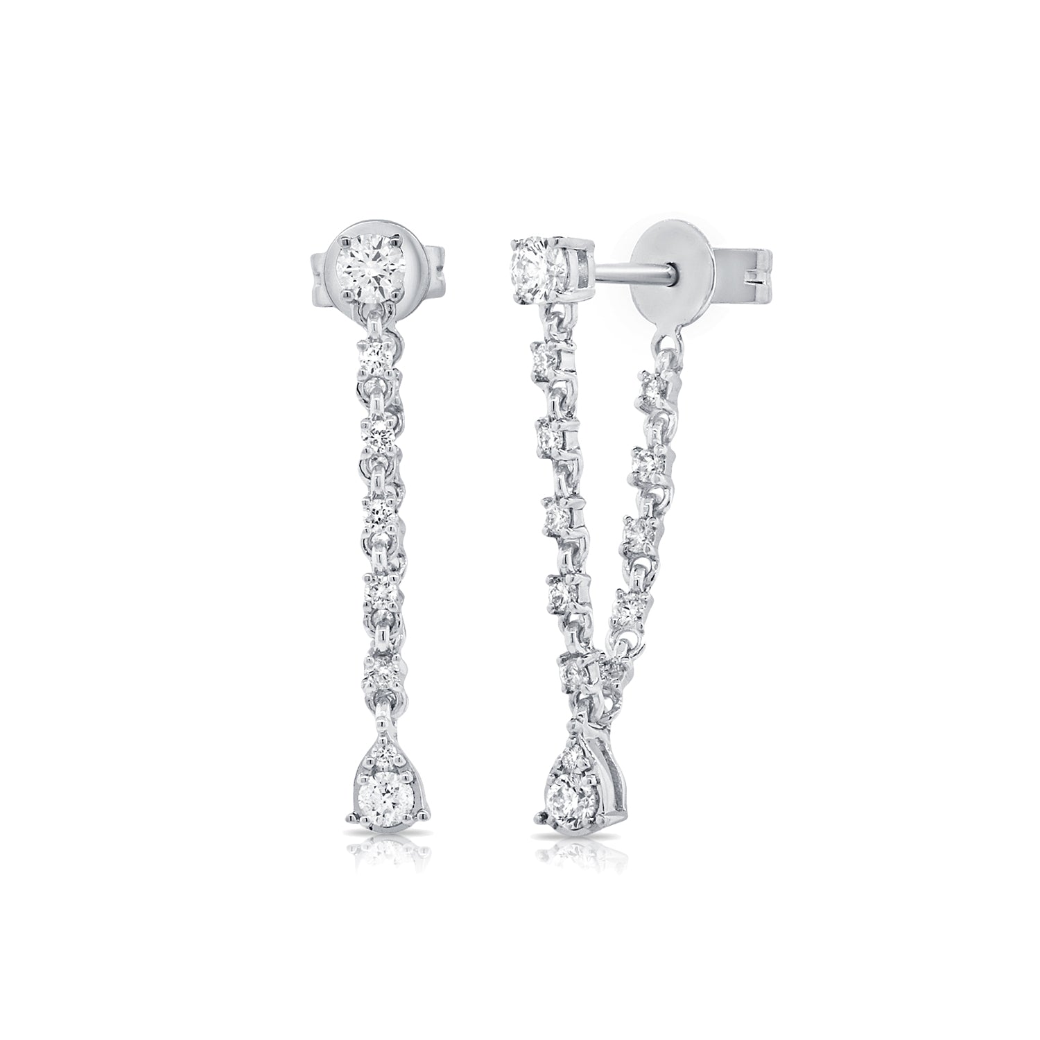 Eva Drop Diamond Earring - Designer Earrings - Ear Stylist by Jo Nayor