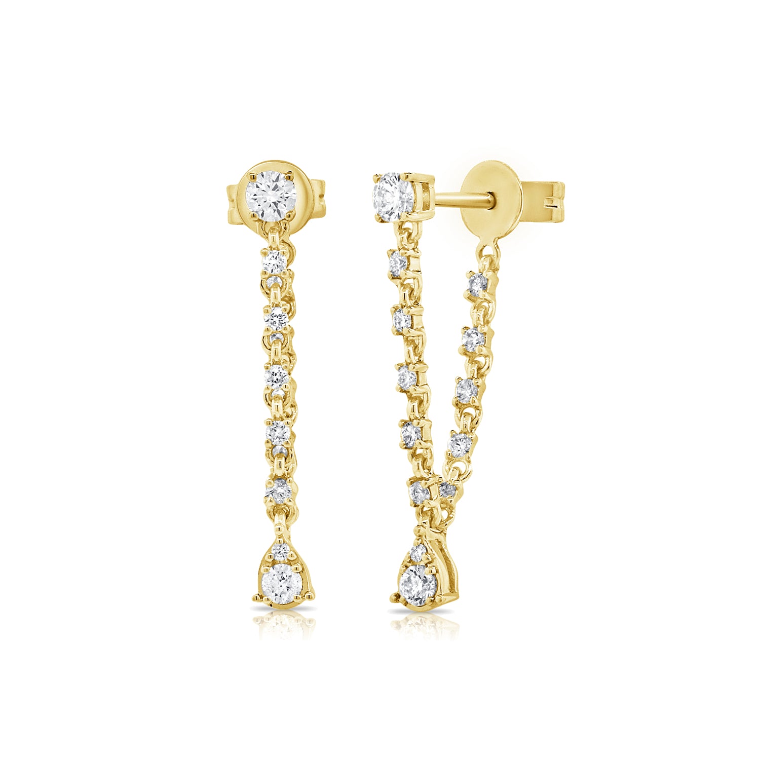 Eva Drop Diamond Earring - Designer Earrings - Ear Stylist by Jo Nayor
