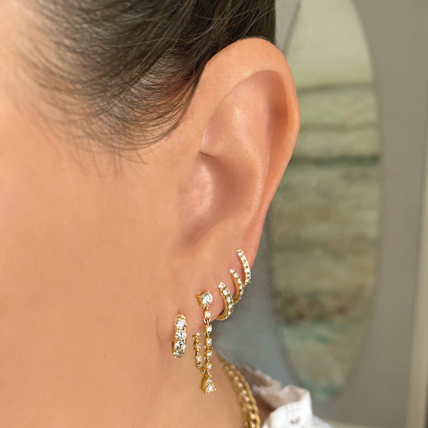 Eva Drop Diamond Earring - Designer Earrings - Ear Stylist by Jo Nayor