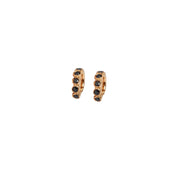 Five Bezel Black Diamond Mini Hoop Earrings - The Ear Stylist by Jo Nayor