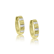 Flush Set Baguette Diamond Hoops - Designer Earrings - The Ear Stylist