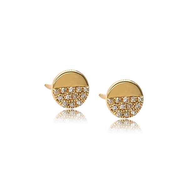 Gold & Diamond Circle Stud Earring - The Ear Stylist by Jo Nayor