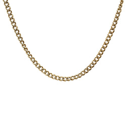14K Gold Curb Link Chain Necklace - Designer Earrings - The EarStylist by Jo Nayor 