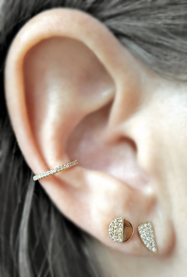 Mini Diamond Horn Stud Earring - The Ear Stylist by Jo Nayor