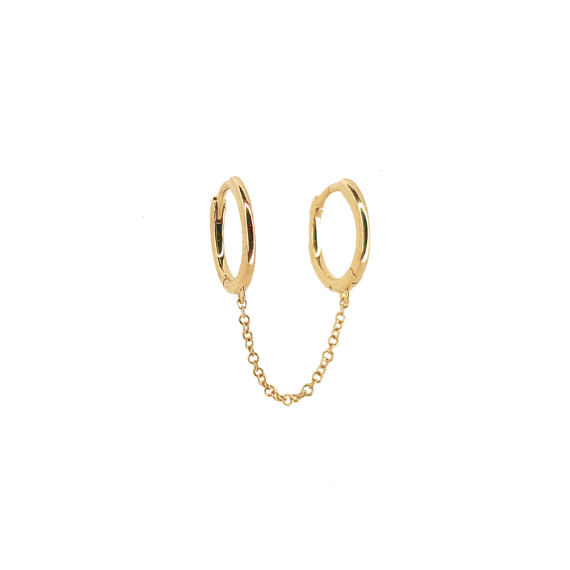 Gold Chained Hoops - Designer Earrings - The EarStylist by Jo Nayor 