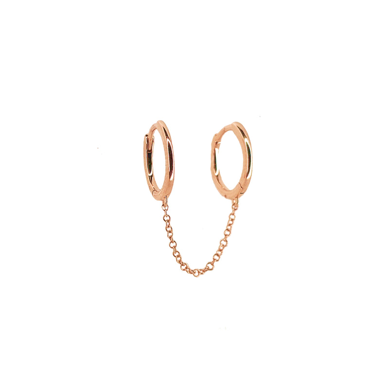Gold Chained Hoops - Designer Earrings - The EarStylist by Jo Nayor 